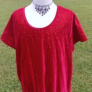 Evening wear Red   Roamans two piece set 3X 2X gently used "Gorgeous"